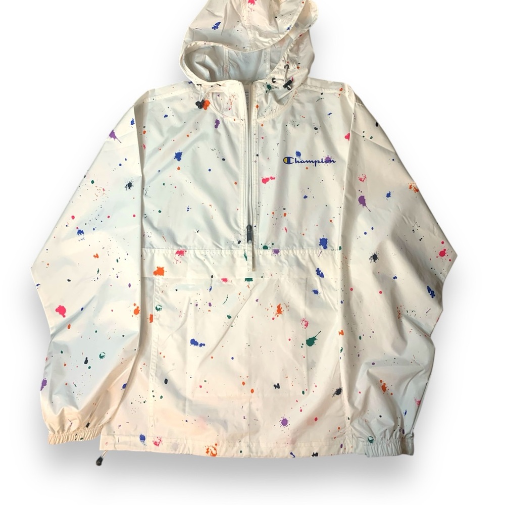 Champion Multicolor Half Zip Kangaroo pouch size X Small (Adult) windbreaker - Picture 2 of 4
